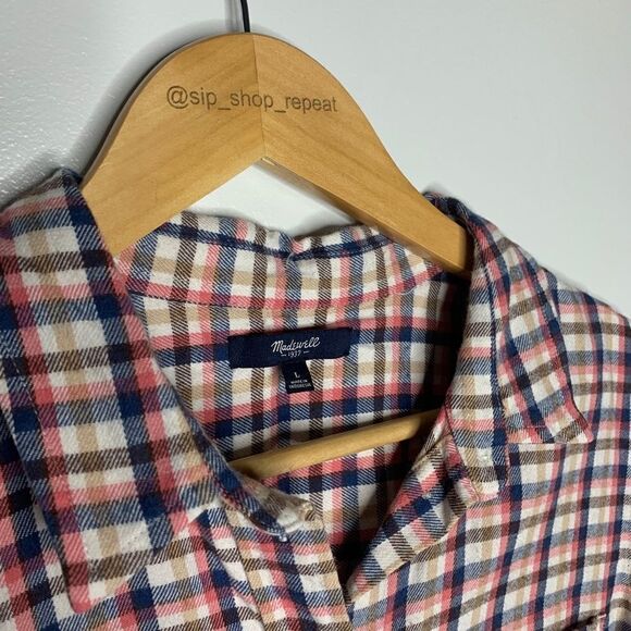 Madewell boyfriend flannel shirt. Large - Picture 5 of 7